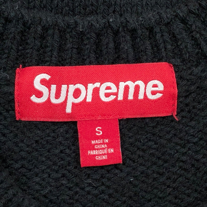 【中古品】【メンズ】 Supreme シュプリーム 25SS CONTRAST LOGO SWEATER コントラストロゴセーター ニット トップス 149-260111-hn-04-fur サイズ：S カラー：ブラック 万代Net店