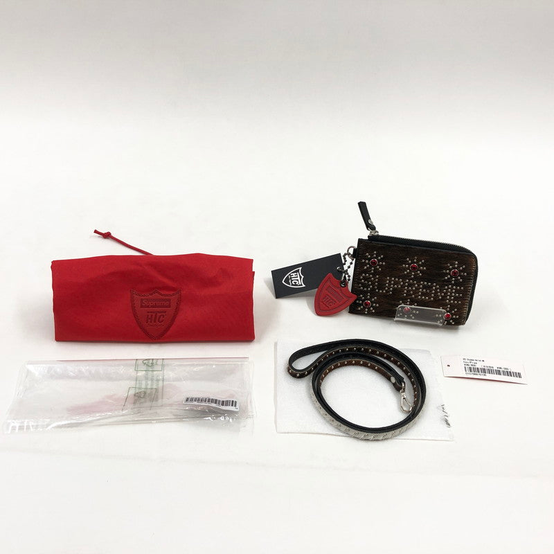 【中古品】【メンズ】 Supreme シュプリーム × Hollywood Trading Company ハリウッドトレーディングカンパニー STUDDED WALLET HTC スタッディド ウォレット コンパクトウォレット 財布 200-260111-hn-05-fur カラー：ブラウン/ブラック系 万代Net店