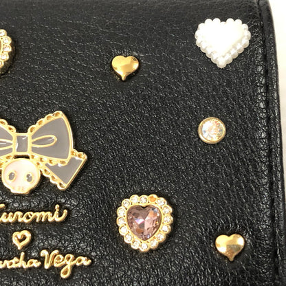 【中古品】【レディース】 Samantha Vega サマンサベガ SANRIO サンリオ コンパクト ウォレット 三つ折り 財布 181-240302-tk-4-tei カラー：ブラック 万代Net店