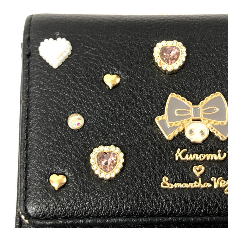 【中古品】【レディース】 Samantha Vega サマンサベガ SANRIO サンリオ コンパクト ウォレット 三つ折り 財布 181-240302-tk-4-tei カラー：ブラック 万代Net店