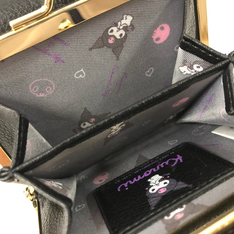 【中古品】【レディース】 Samantha Vega サマンサベガ SANRIO サンリオ コンパクト ウォレット 三つ折り 財布 181-240302-tk-4-tei カラー：ブラック 万代Net店