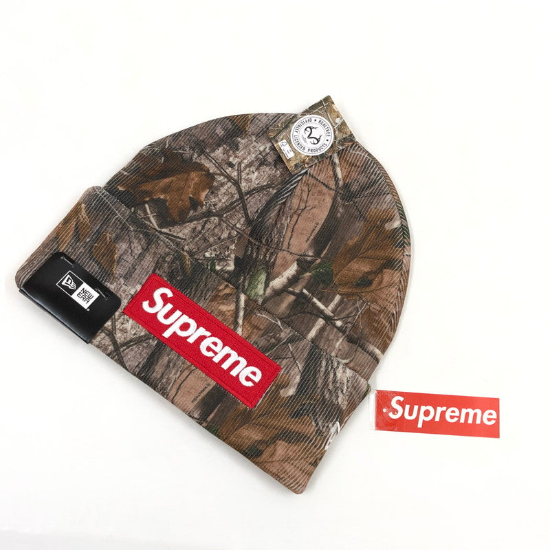 【中古美品】【メンズ/レディース】 Supreme シュプリーム × NEW ERA ニューエラ BOX LOGO BEANIE Realtree AP Camo ボックスロゴ ビーニー リアルツリー AP カモ ニットキャップ 帽子 149-260111-hn-06-fur サイズ：FREE カラー：ブラウン系 万代Net店