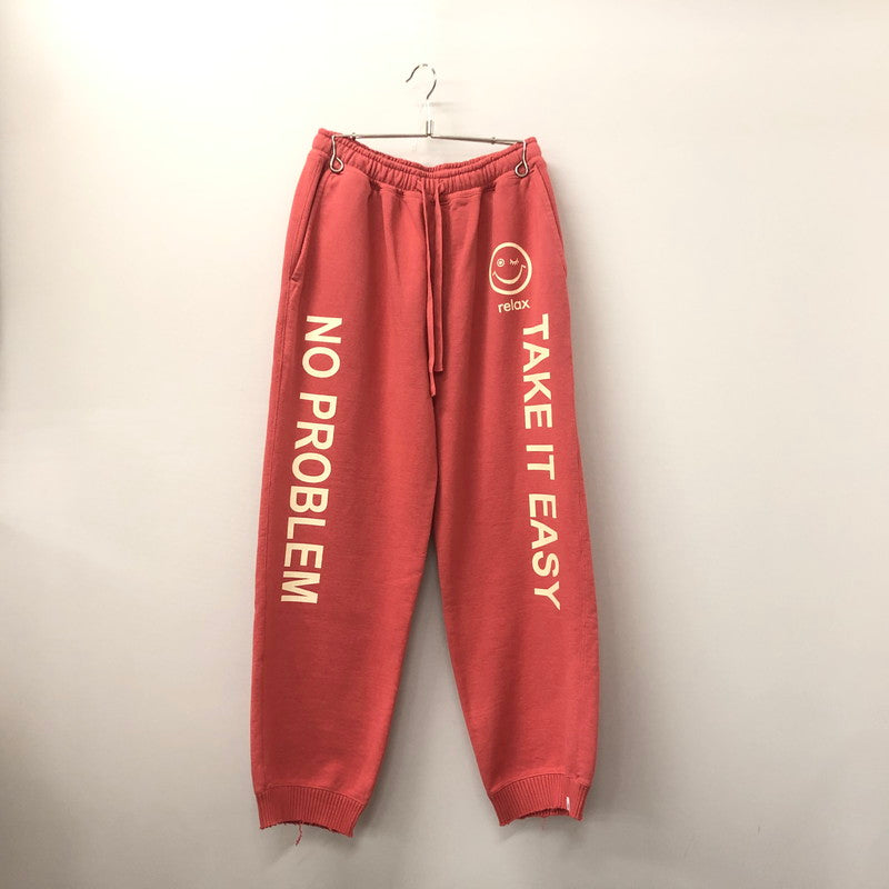 【中古品】【メンズ】  パーフェクトリブス × ア ラブ ムーブメント PERFECT RIBS×A LOVE MOVEMENT "NO PROBLEM & TAKE IT EASY"STRAIGHT WIDE PANTS ワイド パンツ ボトムス 151-240722-rk-1-tei サイズ：L カラー：レッド 万代Net店