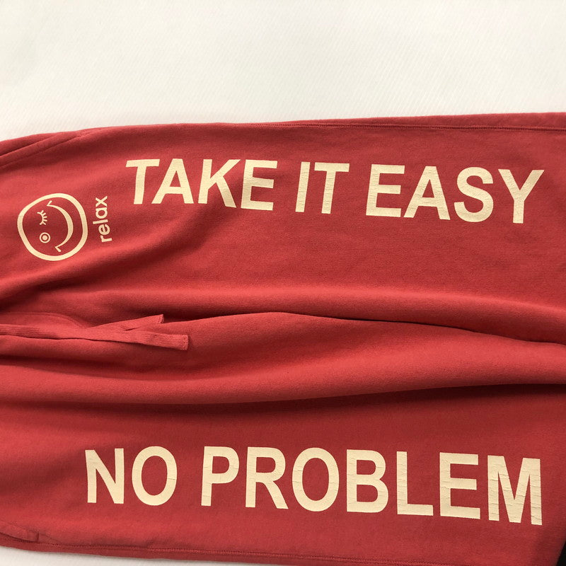 【中古品】【メンズ】  パーフェクトリブス × ア ラブ ムーブメント PERFECT RIBS×A LOVE MOVEMENT "NO PROBLEM & TAKE IT EASY"STRAIGHT WIDE PANTS ワイド パンツ ボトムス 151-240722-rk-1-tei サイズ：L カラー：レッド 万代Net店