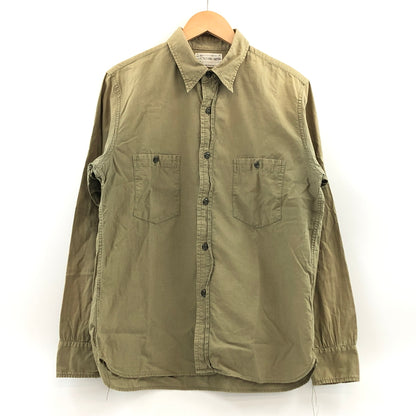 【現状渡し品】【メンズ】 THE REAL MCCOYS ザリアルマッコイズ NAVAL CLOTHING FACTORY LS SHIRT ネイバル クロージング ファクトリー 長袖シャツ カジュアルシャツ トップス 145-260910-hn-11-fur サイズ：15 カラー：オリーブ系 万代Net店