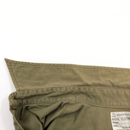 【現状渡し品】【メンズ】 THE REAL MCCOYS ザリアルマッコイズ NAVAL CLOTHING FACTORY LS SHIRT ネイバル クロージング ファクトリー 長袖シャツ カジュアルシャツ トップス 145-260910-hn-11-fur サイズ：15 カラー：オリーブ系 万代Net店