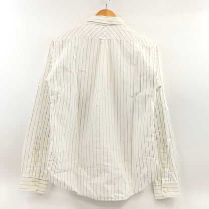 【現状渡し品】【メンズ】 DELUXE デラックス STRIPE COTTON LS SHIRT ストライプ コットン 長袖シャツ トップス 145-260912-hn-01-fur サイズ：M カラー：ホワイト 万代Net店