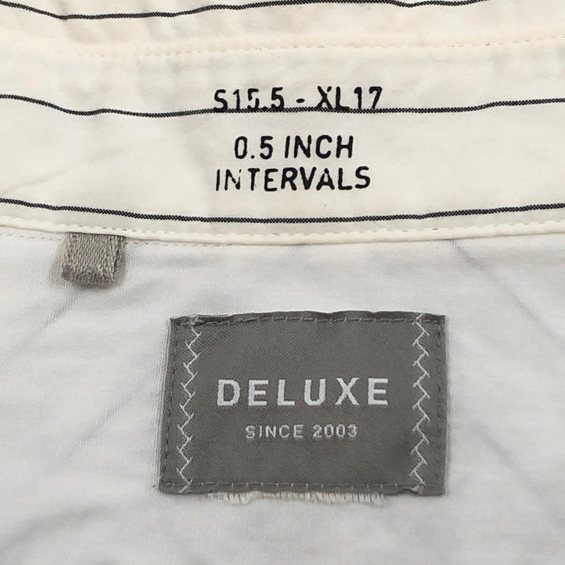 【現状渡し品】【メンズ】 DELUXE デラックス STRIPE COTTON LS SHIRT ストライプ コットン 長袖シャツ トップス 145-260912-hn-01-fur サイズ：M カラー：ホワイト 万代Net店