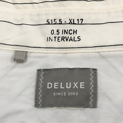 【現状渡し品】【メンズ】 DELUXE デラックス STRIPE COTTON LS SHIRT ストライプ コットン 長袖シャツ トップス 145-260912-hn-01-fur サイズ：M カラー：ホワイト 万代Net店