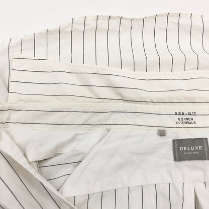 【現状渡し品】【メンズ】 DELUXE デラックス STRIPE COTTON LS SHIRT ストライプ コットン 長袖シャツ トップス 145-260912-hn-01-fur サイズ：M カラー：ホワイト 万代Net店