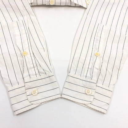 【現状渡し品】【メンズ】 DELUXE デラックス STRIPE COTTON LS SHIRT ストライプ コットン 長袖シャツ トップス 145-260912-hn-01-fur サイズ：M カラー：ホワイト 万代Net店