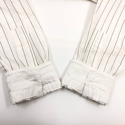【現状渡し品】【メンズ】 DELUXE デラックス STRIPE COTTON LS SHIRT ストライプ コットン 長袖シャツ トップス 145-260912-hn-01-fur サイズ：M カラー：ホワイト 万代Net店