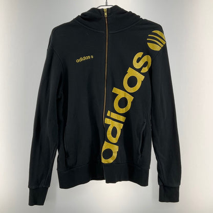 【中古品】【メンズ】 adidas アディダス ビッグロゴ金色　ジップアップパーカー 161-260322-SS-07-iwa サイズ：M カラー：ブラック 万代Net店