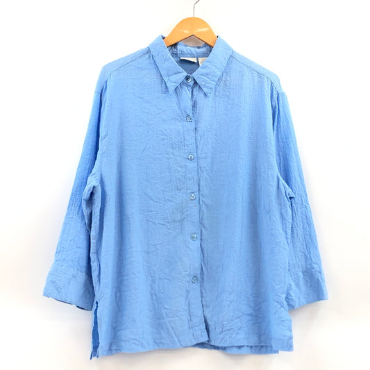 【中古品】【メンズ】 WHITE STAG ホワイトスタッグ WASHER SHIRT ワッシャー シャツ 七分袖 トップス 146-260912-hn-04-fur サイズ：L カラー：ライトブルー 万代Net店