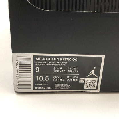 【中古美品】【メンズ】 NIKE ナイキ AIR JORDAN 3 RETRO "RARE AIR" IB8967-004 エアジョーダン3 レトロ レア エア スニーカー シューズ 靴 160-260624-hn-02-fur サイズ：27.0cm US9 カラー：マルチカラー 万代Net店