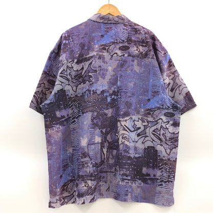 【中古品】【メンズ】 NO BOUNDARIES ノーバウンダリーズ DESIGN SS SHIRT デザイン 半袖シャツ カジュアルシャツ トップス 146-260912-hn-06-fur サイズ：2XL カラー：パープル 万代Net店