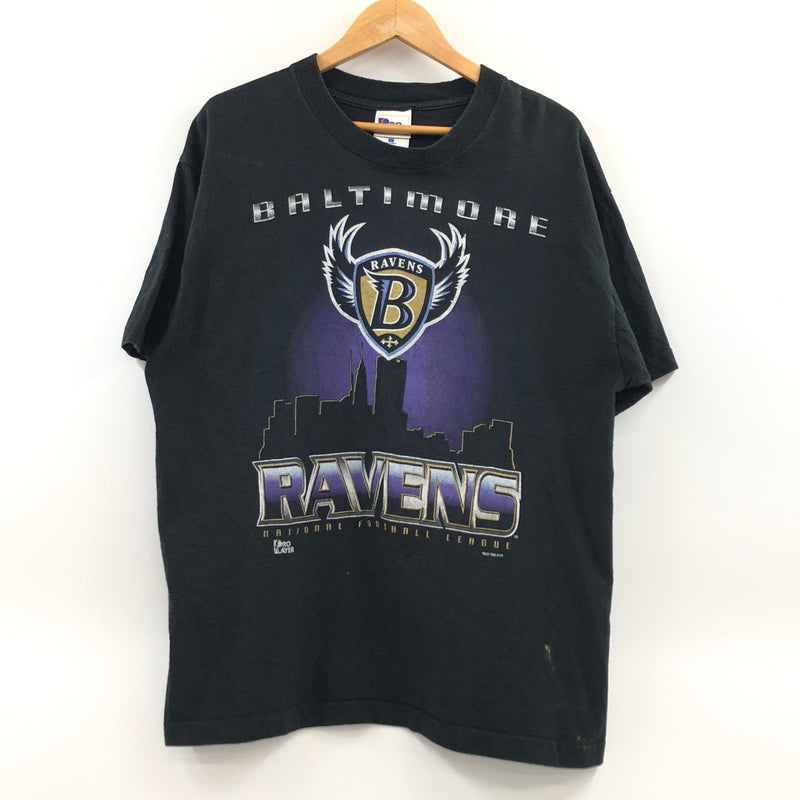 【中古品】【メンズ】 PRO PLAYER プロプレイヤー 90S BALTIMORE RAVENS FOOTBALL S/S TEE 半袖Tシャツ トップス 146-260624-hn-06-fur サイズ：L カラー：ブラック 万代Net店