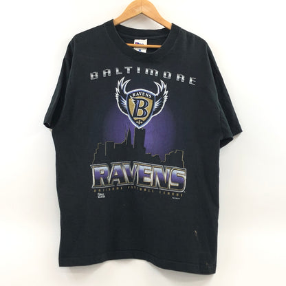 【中古品】【メンズ】 PRO PLAYER プロプレイヤー 90S BALTIMORE RAVENS FOOTBALL S/S TEE 半袖Tシャツ トップス 146-260624-hn-06-fur サイズ：L カラー：ブラック 万代Net店