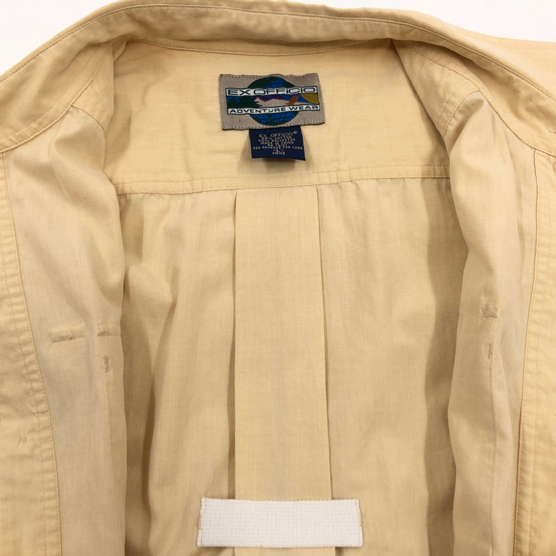 【中古品】【メンズ】 EXOFFICIO エクスオフィシオ LS FISHING SHIRT 長袖 フィッシングシャツ カジュアルシャツ トップス 146-260912-hn-08-fur サイズ：L カラー：ベージュ系 万代Net店