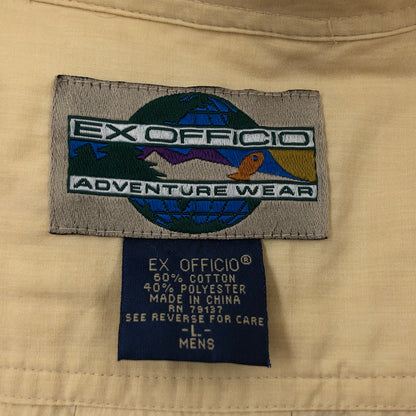 【中古品】【メンズ】 EXOFFICIO エクスオフィシオ LS FISHING SHIRT 長袖 フィッシングシャツ カジュアルシャツ トップス 146-260912-hn-08-fur サイズ：L カラー：ベージュ系 万代Net店