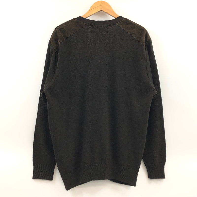 【中古品】【メンズ】 GRAN SASSO グランサッソ SWITCHING DESIGN CARDIGAN スイッチング デザイン カーディガン ニット トップス 146-260913-hn-01-fur サイズ：L カラー：ブラウン 万代Net店