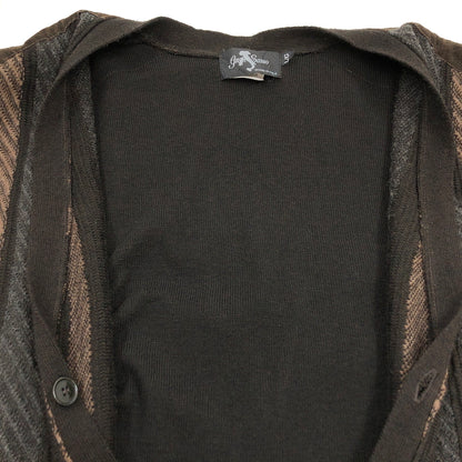 【中古品】【メンズ】 GRAN SASSO グランサッソ SWITCHING DESIGN CARDIGAN スイッチング デザイン カーディガン ニット トップス 146-260913-hn-01-fur サイズ：L カラー：ブラウン 万代Net店