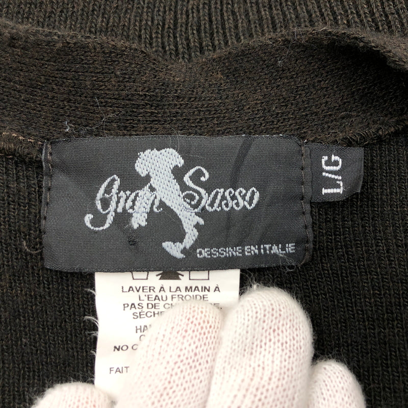【中古品】【メンズ】 GRAN SASSO グランサッソ SWITCHING DESIGN CARDIGAN スイッチング デザイン カーディガン ニット トップス 146-260913-hn-01-fur サイズ：L カラー：ブラウン 万代Net店