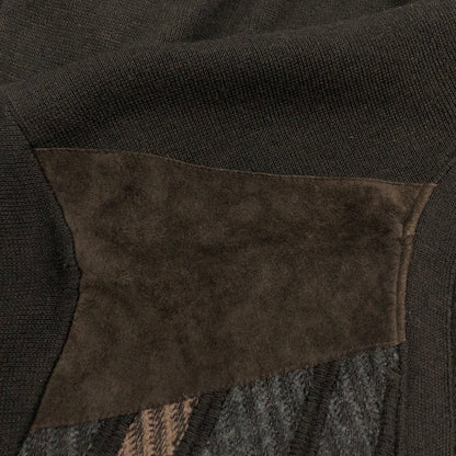 【中古品】【メンズ】 GRAN SASSO グランサッソ SWITCHING DESIGN CARDIGAN スイッチング デザイン カーディガン ニット トップス 146-260913-hn-01-fur サイズ：L カラー：ブラウン 万代Net店