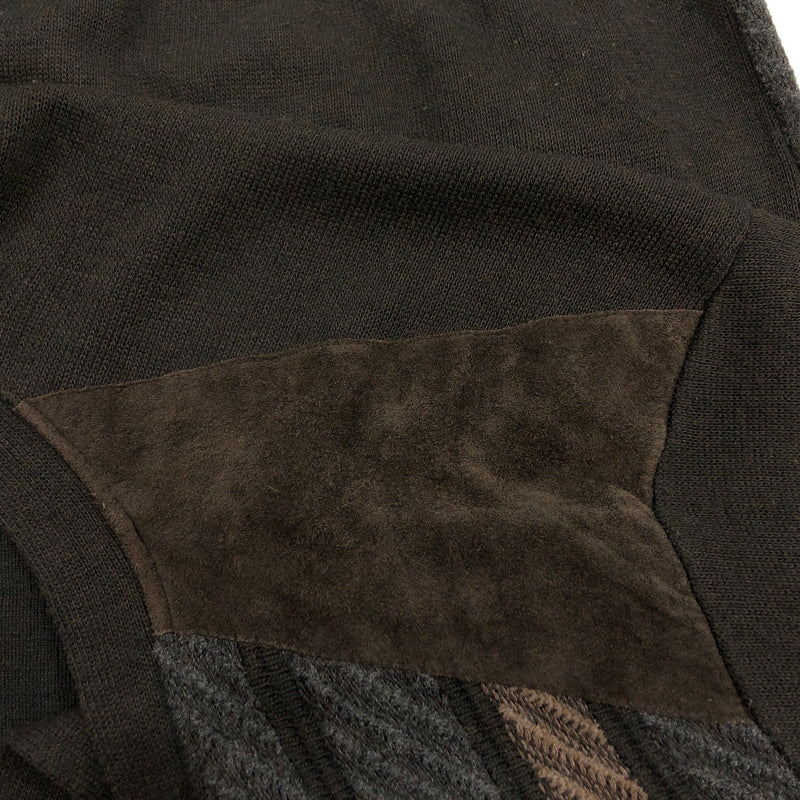 【中古品】【メンズ】 GRAN SASSO グランサッソ SWITCHING DESIGN CARDIGAN スイッチング デザイン カーディガン ニット トップス 146-260913-hn-01-fur サイズ：L カラー：ブラウン 万代Net店