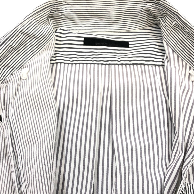 【中古品】【メンズ】 AMERICAN RAG CIE アメリカンラグシー ストライプシャツ カジュアルシャツ 半袖 トップス 147-251026-hn-05-fur サイズ：1 カラー：グレー/ホワイト系 万代Net店