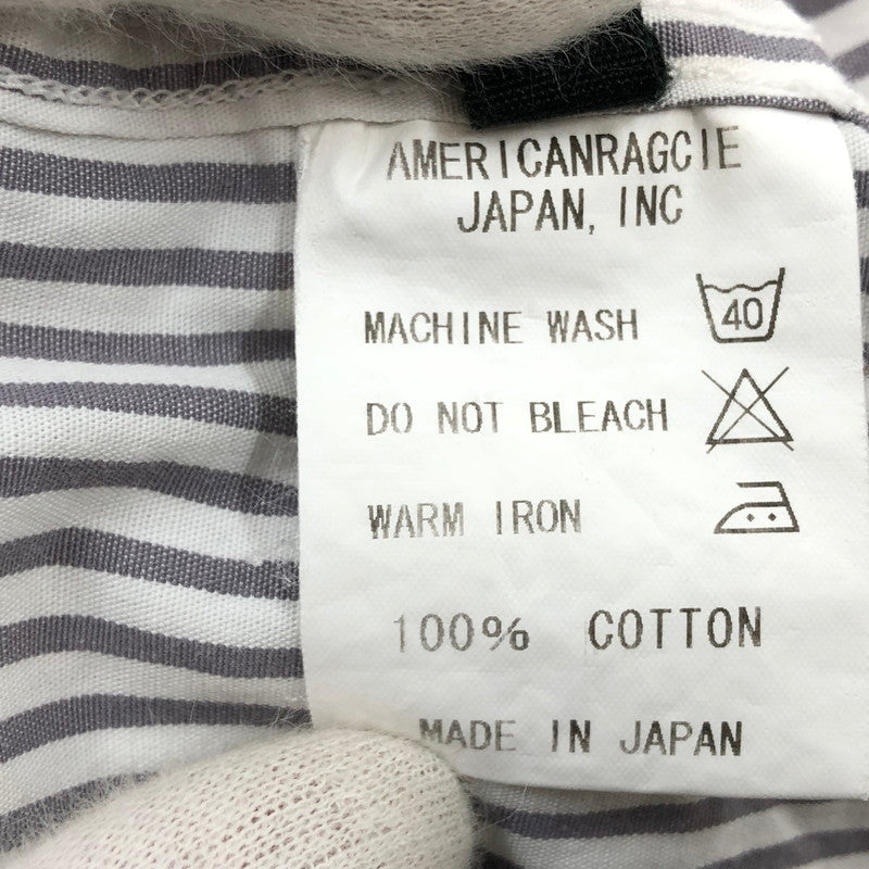 【中古品】【メンズ】 AMERICAN RAG CIE アメリカンラグシー ストライプシャツ カジュアルシャツ 半袖 トップス 147-251026-hn-05-fur サイズ：1 カラー：グレー/ホワイト系 万代Net店
