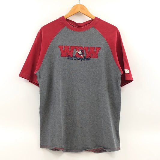 【中古品】【メンズ】 WALT DISNEY WORLD ウォルトディズニーワールド RAGLAN S/S TEE マレーシア製 半袖Tシャツ トップス 146-260624-hn-09-fur サイズ：L カラー：レッド/グレー 万代Net店