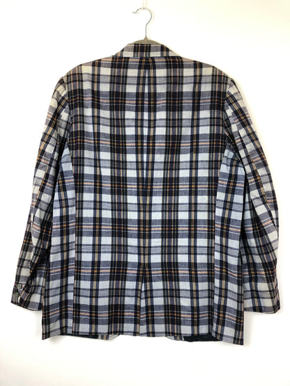 【中古品】【メンズ】 USED チェックテーラードジャケット ライトアウター ヴィンテージ 145-260818-AS-8-hon サイズ：下記参照 カラー：ネイビー計 万代Net店