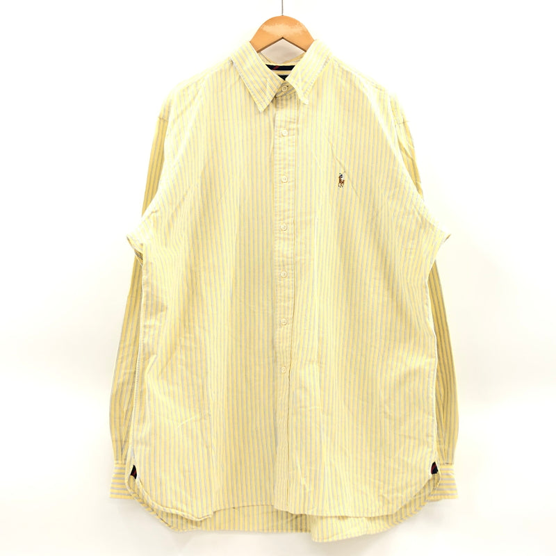 【中古品】【メンズ】 RALPH LAUREN ラルフローレン STRIPE LS BD SHIRT ストライプ ボタンダウン 長袖シャツ カジュアルシャツ トップス 146-260914-hn-02-fur サイズ：XL カラー：イエロー 万代Net店