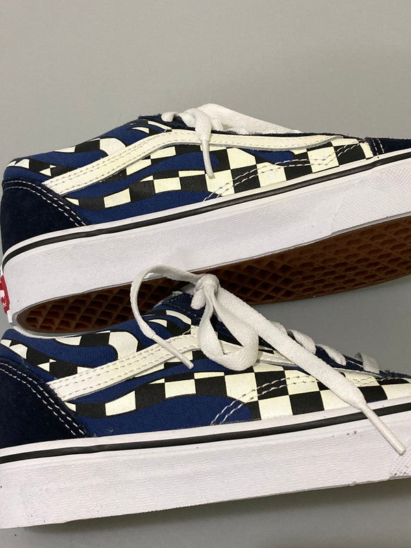 【中古品】【レディース】 VANS バンズ VN0A38G1RX6 OLD SKOOL CHECKER FLAME オールドスクール チェッカーフィルム スニーカー シューズ 靴 166-241104-me-18-min サイズ：24.0cm US7.5 カラー：ネイビー/ホワイト 万代Net店