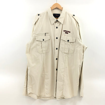 【中古品】【メンズ】 TRIPLE FIVE トリプルファイブ LS WORK SHIRT 長袖ワークシャツ カジュアルシャツ トップス 146-260914-hn-05-fur サイズ：XXL カラー：ベージュ 万代Net店