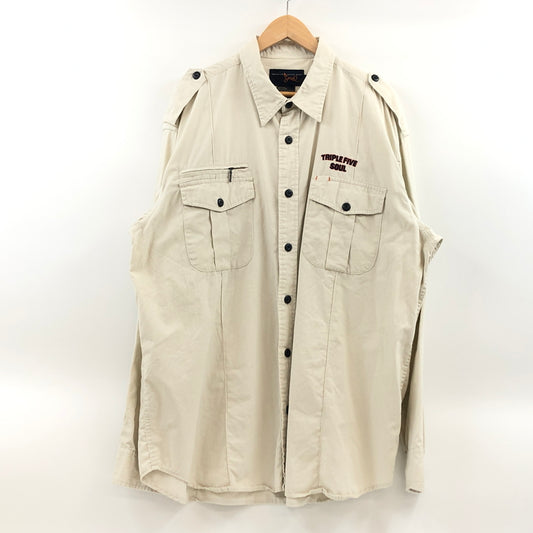 【中古品】【メンズ】 TRIPLE FIVE トリプルファイブ LS WORK SHIRT 長袖ワークシャツ カジュアルシャツ トップス 146-260914-hn-05-fur サイズ：XXL カラー：ベージュ 万代Net店
