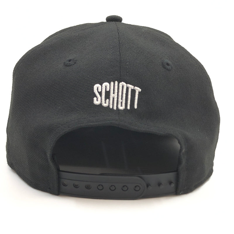 【中古品】【メンズ/レディース】 NEWERA ニューエラ × SCHOTT ショット 9FIFTY SNAPBACK BB CAP スナップバック ベースボールキャップ 帽子 185-260914-hn-06-fur サイズ：フリーサイズ カラー：ブラック 万代Net店