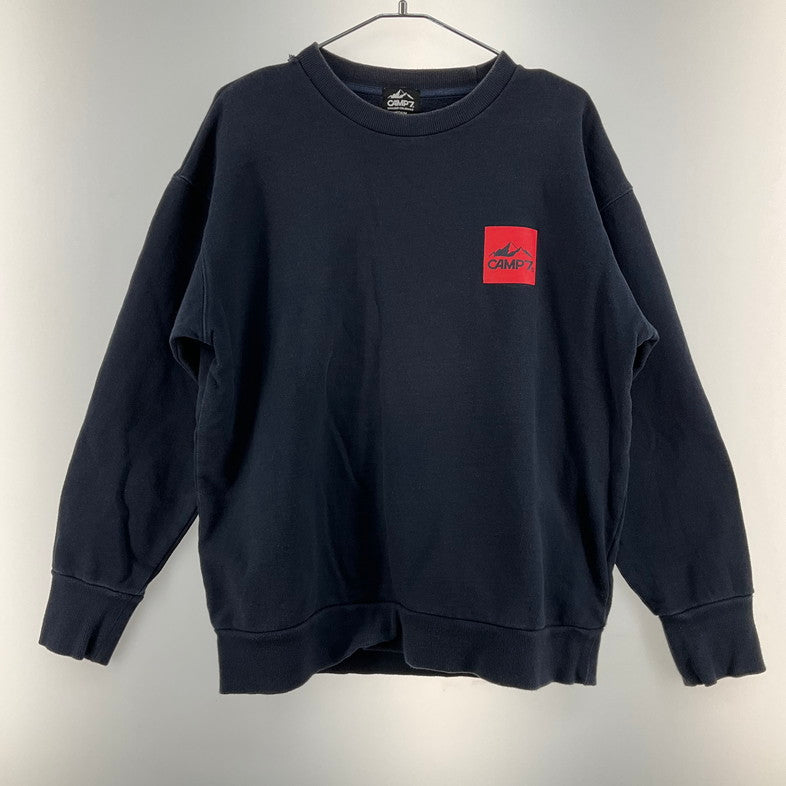 【中古品】【メンズ】 CAMP7 胸元ロゴ刺繍 スウェット 147-260324-SS-06-iwa サイズ：M カラー：ネイビー 万代Net店