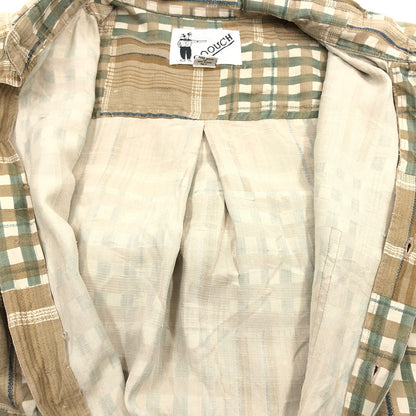 【現状渡し品】【メンズ】 GOOUCH グーチ パッチワーク半袖シャツ シルク トップス 146-251027-hn-02-fur サイズ：S カラー：ブラウン系 万代Net店