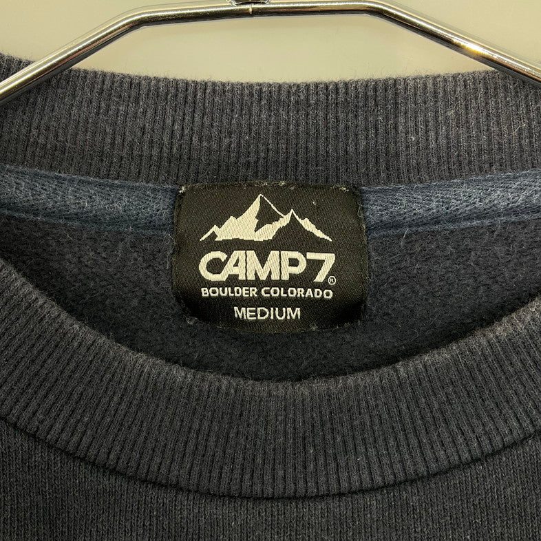 【中古品】【メンズ】 CAMP7 胸元ロゴ刺繍 スウェット 147-260324-SS-06-iwa サイズ：M カラー：ネイビー 万代Net店