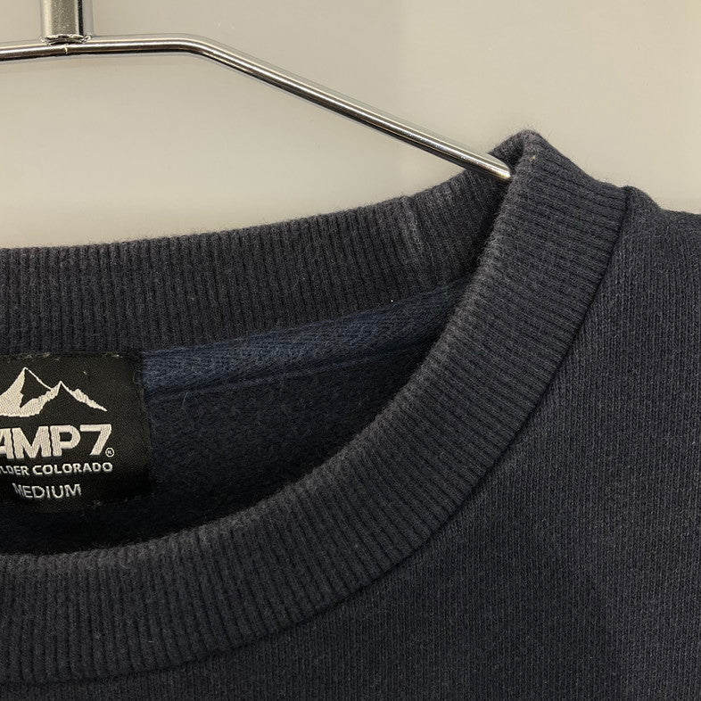 【中古品】【メンズ】 CAMP7 胸元ロゴ刺繍 スウェット 147-260324-SS-06-iwa サイズ：M カラー：ネイビー 万代Net店