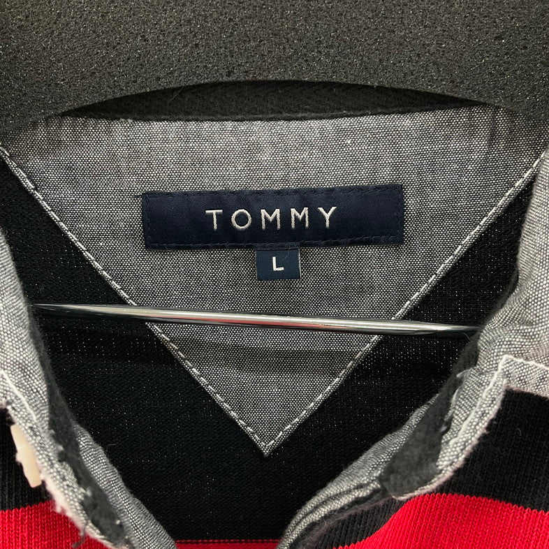 【中古品】【メンズ】 TOMMY HILFIGER トミーヒルフィガー 21-4221206-720 LAGER SHIRT 147-260324-SS-07-iwa サイズ：L カラー：ブラック レッド 万代Net店