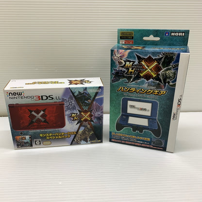 【中古品】 Newニンテンドー3DSLL本体 モンスターハンタークロス スペシャルパック ハンティングギア付き 036-251128-SH-6-min 万代Net店