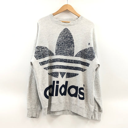【現状渡し品】【メンズ】 ADIDAS アディダス BIG LOGO SWEATSHIRT ビッグロゴ スウェットシャツ トレーナー 長袖 トップス 146-260625-hn-01-fur サイズ：M カラー：グレー 万代Net店