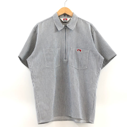 【中古品】【メンズ】 BEN DAVIS ベンデイビス 90S PULLOVER STRIPE S/S SHIRT プルオーバー ストライプシャツ 半袖 トップス 146-260625-hn-03-fur サイズ：M カラー：インディゴ/ホワイト 万代Net店
