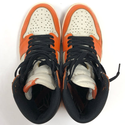 【ジャンク品】【メンズ】 NIKE ナイキ AIR JORDAN 1 RETRO HIGH 555088-113 エアジョーダン1 レトロ ハイ 観賞用 スニーカー シューズ 靴 160-260914-hn-11-fur サイズ：26.5cm US8.5 カラー：オレンジ/ホワイト/ブラック 万代Net店