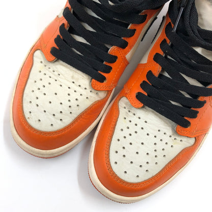 【ジャンク品】【メンズ】 NIKE ナイキ AIR JORDAN 1 RETRO HIGH 555088-113 エアジョーダン1 レトロ ハイ 観賞用 スニーカー シューズ 靴 160-260914-hn-11-fur サイズ：26.5cm US8.5 カラー：オレンジ/ホワイト/ブラック 万代Net店
