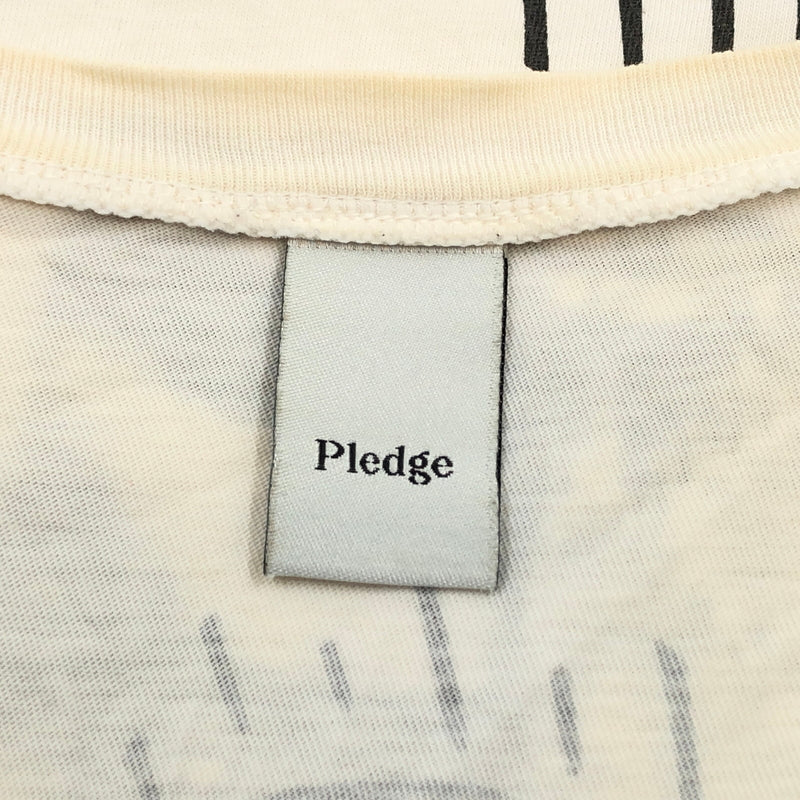 【現状渡し品】【メンズ】 PLEDGE プレッジ V-NECK PRINT S/S TEE Vネック プリント 半袖Tシャツ トップス 140-260625-hn-05-fur サイズ：48 カラー：ホワイト 万代Net店
