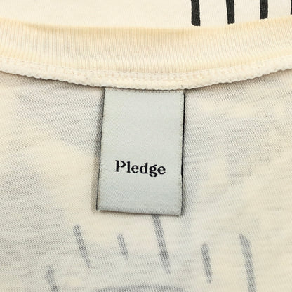 【現状渡し品】【メンズ】 PLEDGE プレッジ V-NECK PRINT S/S TEE Vネック プリント 半袖Tシャツ トップス 140-260625-hn-05-fur サイズ：48 カラー：ホワイト 万代Net店